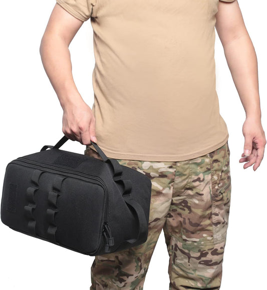 Tactical Utility Camping Tote – Heavy-Duty Cookware & Gas Tank Organizer – Modular Trunk Storage Bag with Adjustable Dividers & Shoulder Strap – Scratch-Resistant Travel Gear for Hiking & Camping