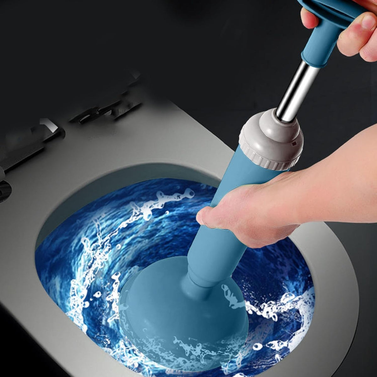 High-Pressure Air Toilet Plunger – Professional Drain Blaster & Clog Remover – Flexible Sewer Unclogging Tool for Bathroom, Kitchen, and Sinks (Pink/Blue/Green)