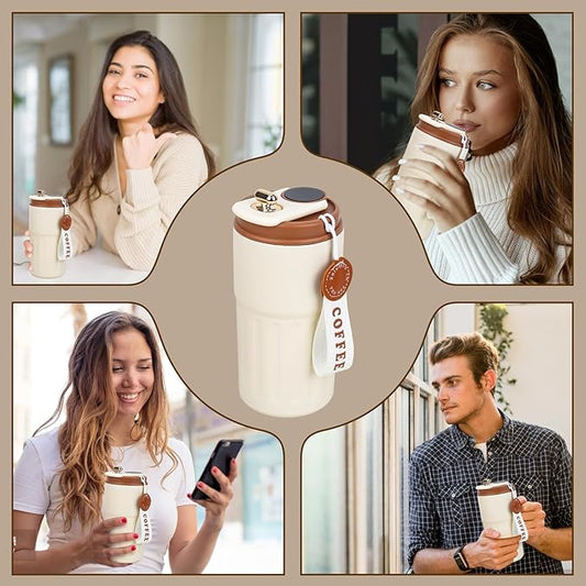 450ml Smart Temperature Display Water Bottle – Insulated Coffee Flask with Leakproof Lid (Hot & Cold)