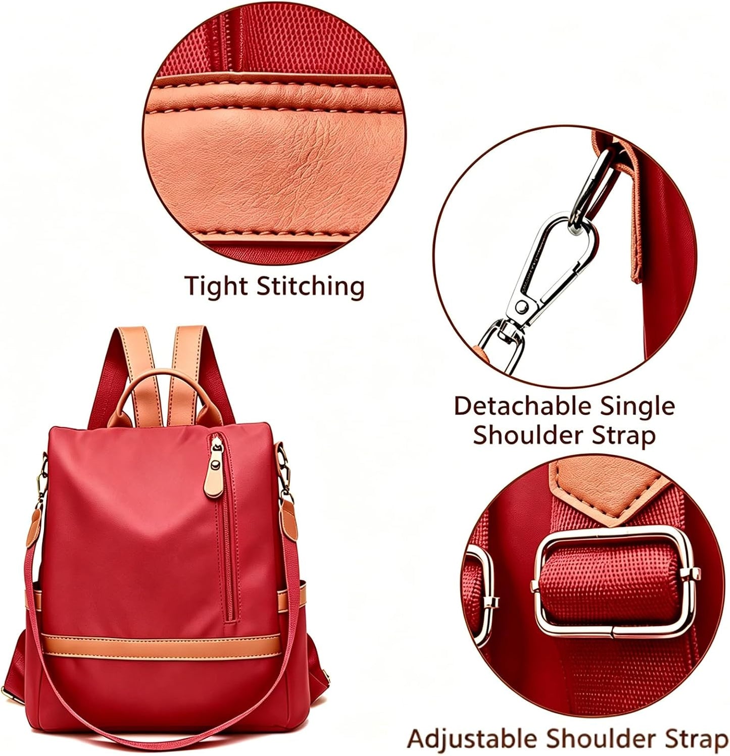 Women’s Small Anti-Theft Backpack Purse – Fashionable Casual Shoulder Bag, Compact Travel Daypack Handbag