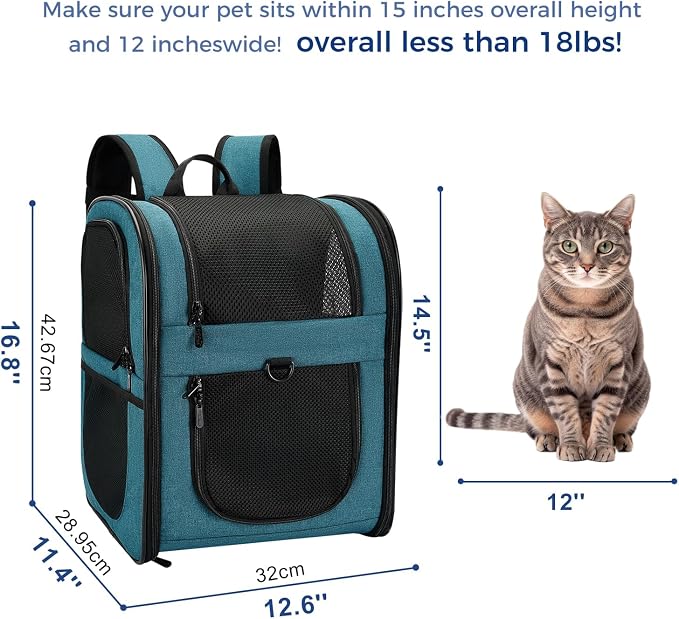 Sac à dos de transport pour animaux de compagnie Apollo Walker – Transport sûr et rembourré pour chats, chiens et chiots, idéal pour les voyages, la randonnée et les aventures en plein air (Noir)