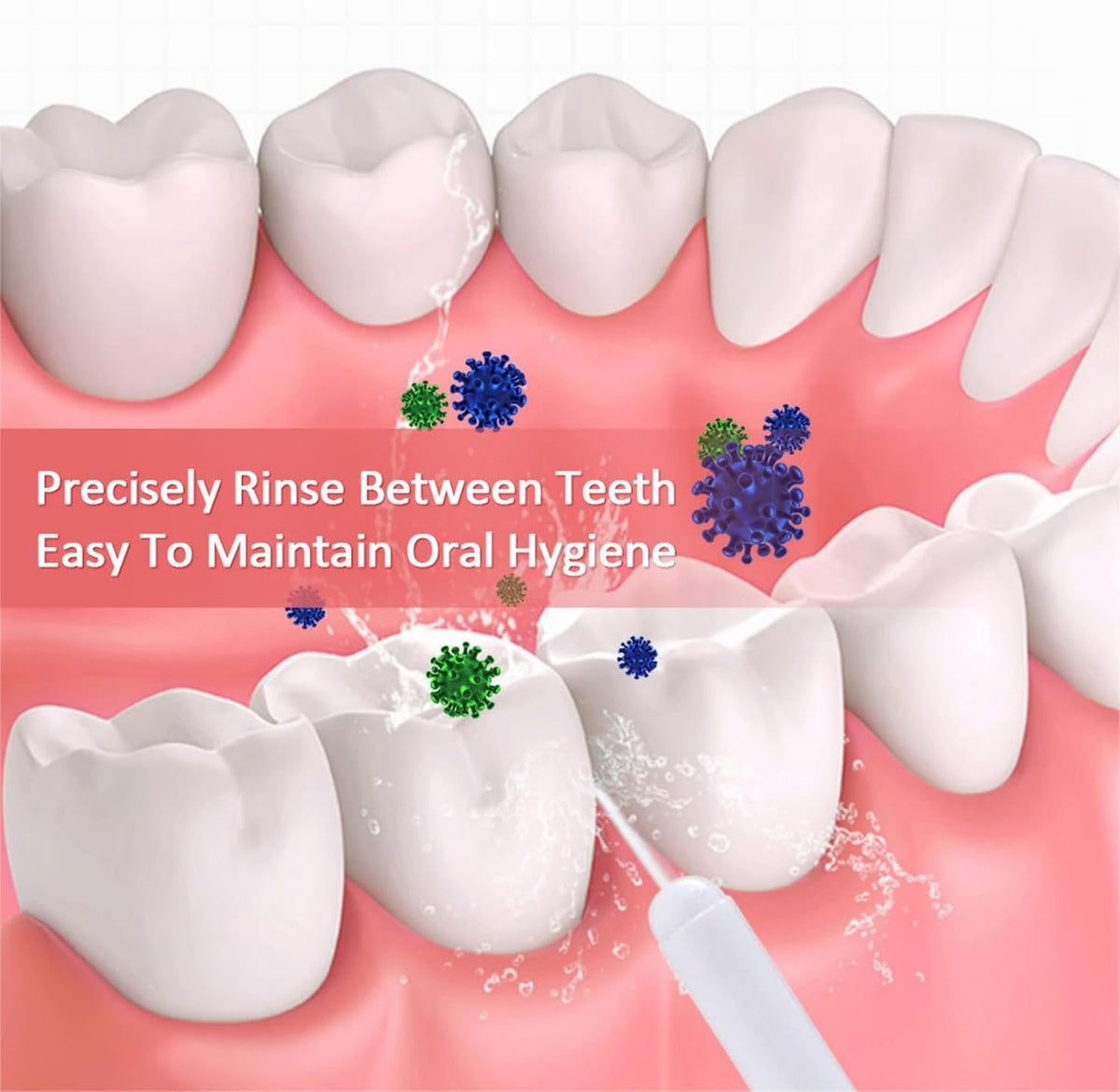 Hydropulseur Portable Électrique à Haute Pression – Irrigateur Oral Manuel Professionnel à Jet Pulsé – Nettoyage en Profondeur des Dents et Gencives – Hydropulseur Dentaire Rechargeable et Étanche (1 pièce)