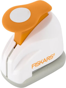 Fiskars Medium Lever Punch – 1-Inch Circle Craft Paper Punch, White & Orange