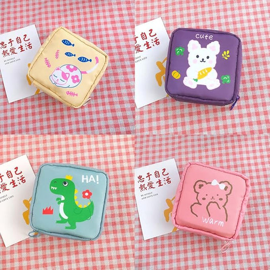 Portable Mini Coin Pouch – Small Cosmetic & Key Storage Bag for Girls ( Yellow )