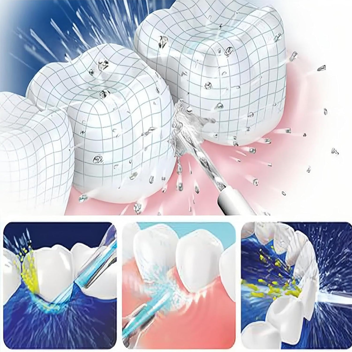 Hydropulseur Portable Électrique à Haute Pression – Irrigateur Oral Manuel Professionnel à Jet Pulsé – Nettoyage en Profondeur des Dents et Gencives – Hydropulseur Dentaire Rechargeable et Étanche (1 pièce)