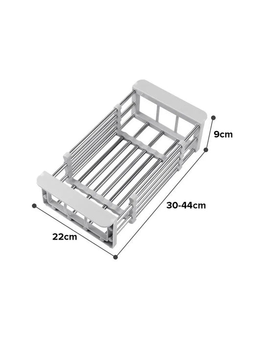 Stainless Steel Telescopic Sink Drying Rack – Retractable Kitchen Organizer for Utensils & Storage