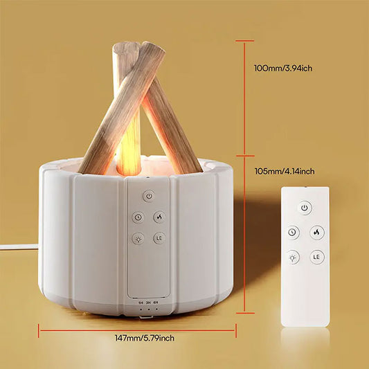 8.45oz Bonfire Aromatherapy Light & Essential Oil Diffuser – Remote Control, Cold Mist Humidifier, Timer & Auto-Off – Perfect for Bedroom, Office, Holiday Décor