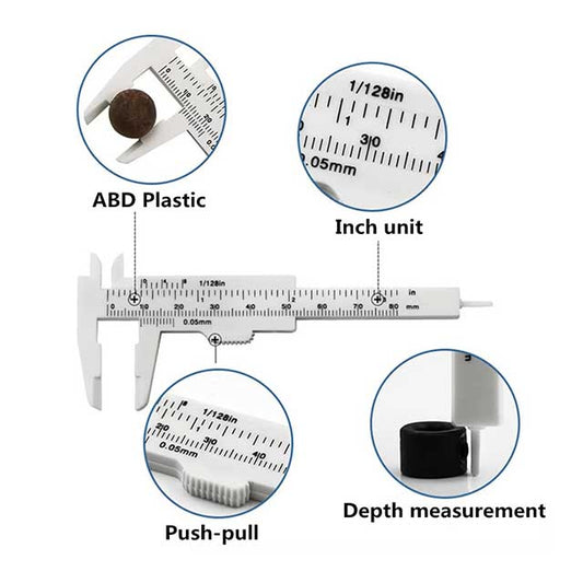 80mm Mini Plastic Vernier Caliper – Sliding Gauge Measuring Tool Ruler Micrometer for DIY & Precision Tasks