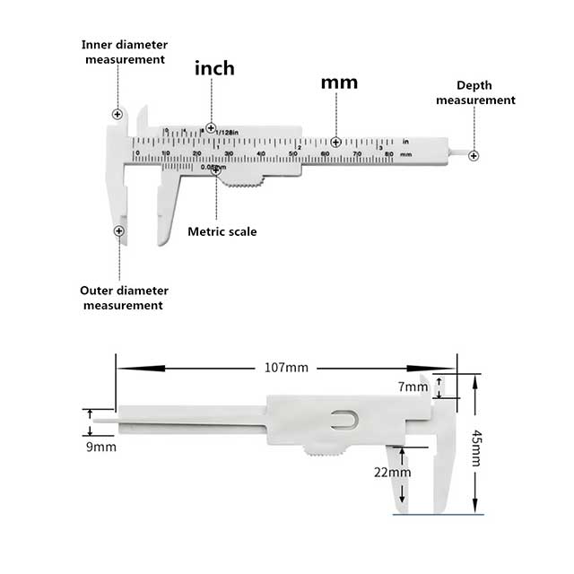 80mm Mini Plastic Vernier Caliper – Sliding Gauge Measuring Tool Ruler Micrometer for DIY & Precision Tasks