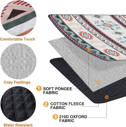 200x200CM Extra Large Waterproof Picnic Blanket – Foldable Outdoor Beach Mat with Integrated Carrying Handle – Sandproof & Moisture-Proof for Family Camping