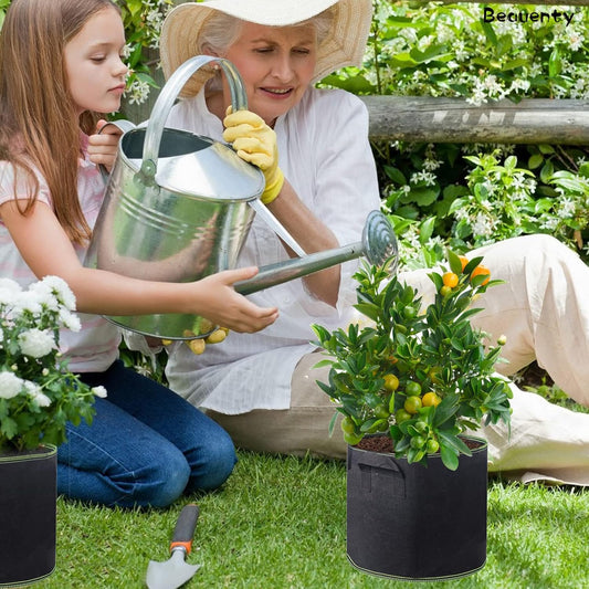 (30*25CM) Heavy-Duty Fabric Grow Bags –  Aeration Fabric Pots – Thickened Non-Woven Plant Bags with Reinforced Handles for Vegetables & Flowers