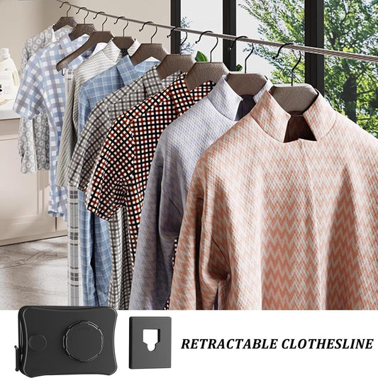 Heavy-Duty Retractable Clothesline – Wall-Mounted Waterproof Drying Rack for Balcony, Indoor & Outdoor Laundry Organization (Black)
