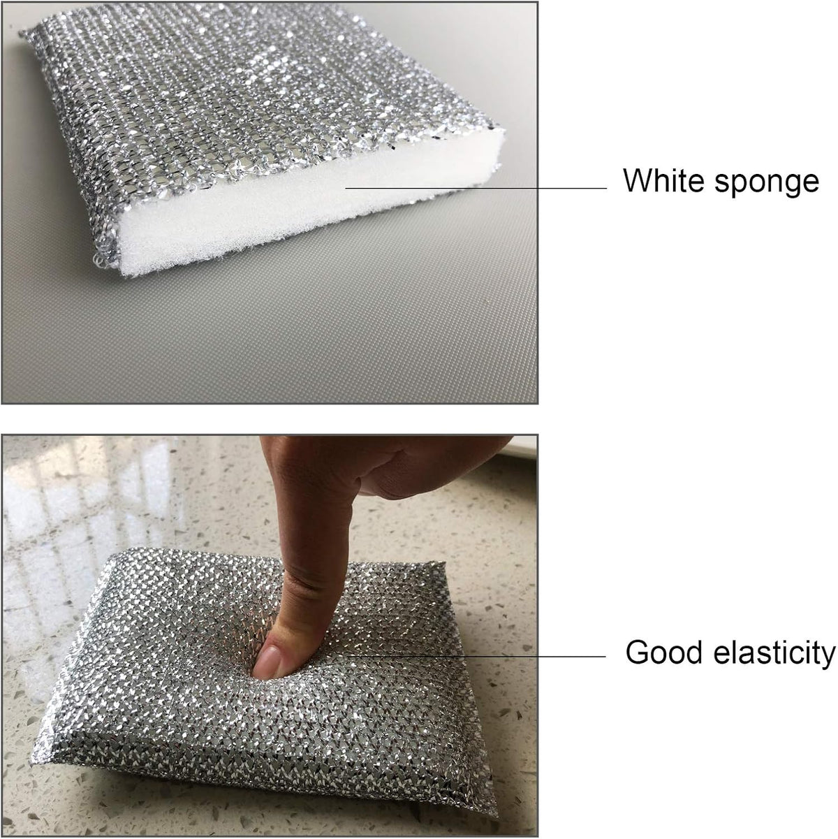 4 Pcs Non-Scratch Kitchen Dishwashing Sponges - Heavy Duty Household Cleaning Scrubber - Multi-Purpose Dish Sponge & Pot Cleaning Artifact