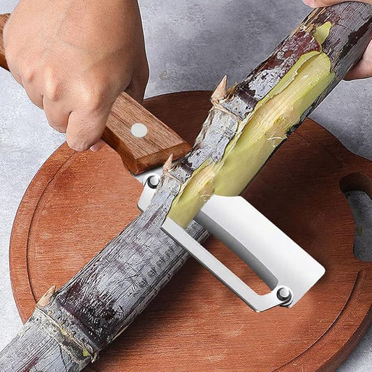 Premium Stainless Steel Fruit and Vegetable Peeler – Durable Wooden Handle Slicer for Kitchen Use