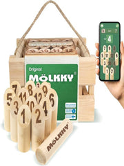Mölkky Outdoor Throwing Game by Tactic – Wooden Family Skill Game for 2+ Players, Ages 6+