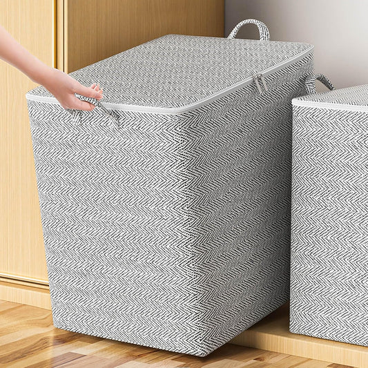 HOMEFISH Ultra Large Capacity Storage Bag – Heavy-Duty Non-Woven Closet Organizer – Multi-Size Storage Bin for King-Size Quilts, Seasonal Clothing, and Toys – Reinforced Foldable Wardrobe Sorting Bag