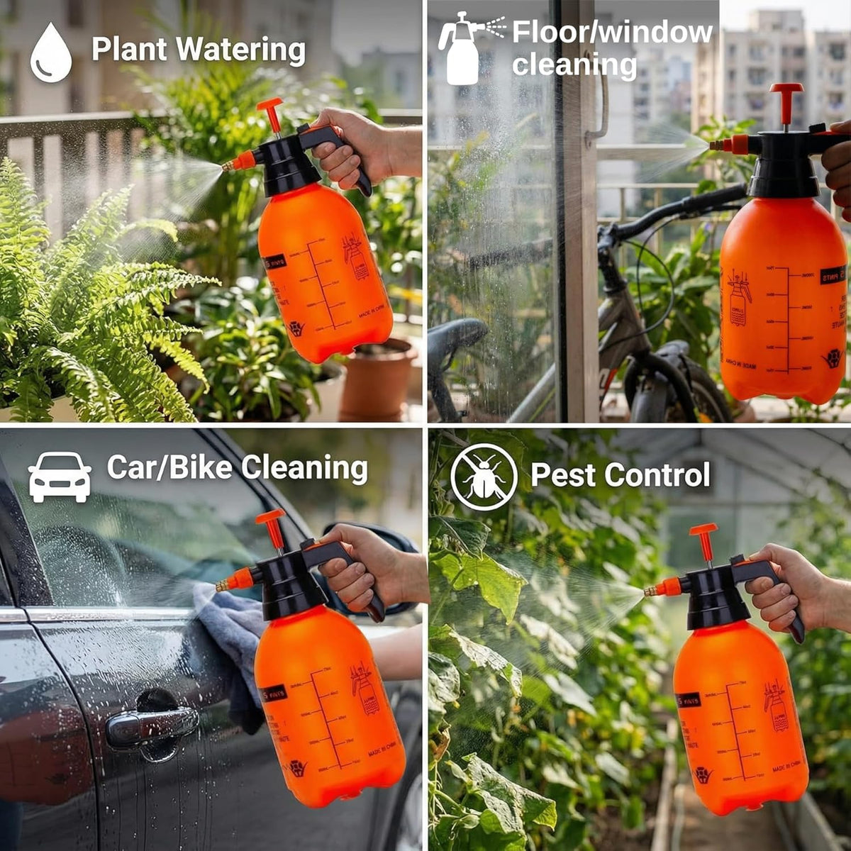 Vaporisateur de jardin épaissi haute pression 2L – Pulvérisateur à main pneumatique – Pulvérisateur à compression professionnel pour l'irrigation et la désinfection