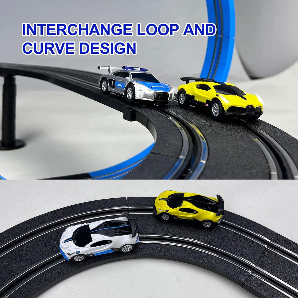 AGM MASTECH MR-10L 8.4M Slot Car Race Track Set – Dual High-Speed Racing Track with 4 Licensed Cars, 2 Controllers & Lap Counter