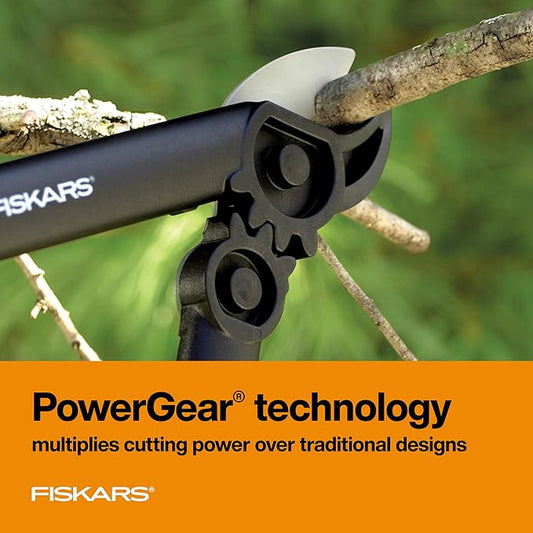 Fiskars 15-Inch PowerGear Loppers – Heavy-Duty Bypass Tree Pruner with Sharp Steel Blade, Cuts Branches up to 1.25 Inches