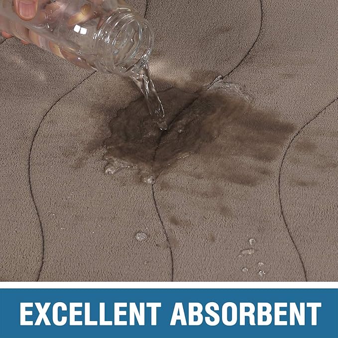 Tapis de bain en mousse à mémoire de forme – Tapis de salle de bain antidérapant et absorbant avec surface en velours doux