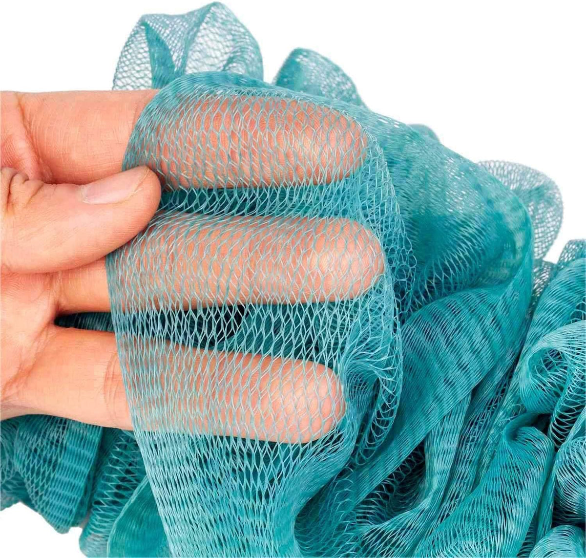 Long-Handle Mesh Back Scrubber – Soft Hanging Shower Sponge Brush – Ergonomic Body Scrubber for Adults – Deep Cleaning Bath Accessory (Green/Pink/White)