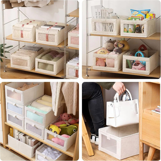 Foldable Wardrobe Organizer Box with Transparent Window – Clothes, Jeans & Underwear Storage Organizer