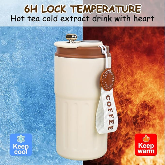 450ml Smart Temperature Display Water Bottle – Insulated Coffee Flask with Leakproof Lid (Hot & Cold)
