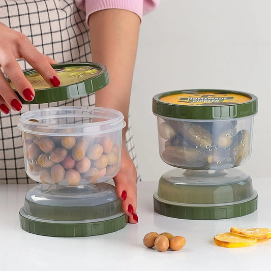 Pickle Jar with Strainer Flip Lid – Leakproof Olive & Pickle Storage Container for Refrigerator