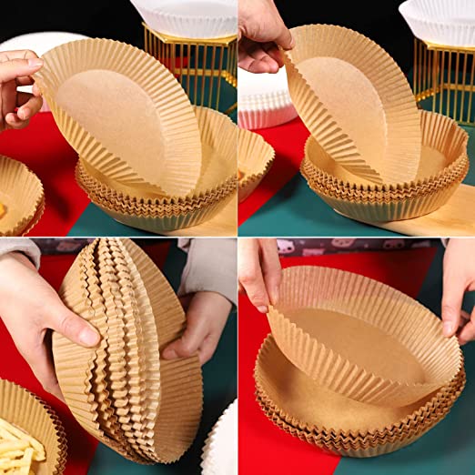 Papier sulfurisé pour friteuse à air chaud, lot de 100 feuilles