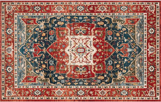 Retro Persian Style Area Rug – Classic Wilton Weave Nordic Carpet – Traditional Ethnic Pattern Center Rug for Living Room & Bedroom – Fashionable European Decor (120x160cm / 140x200cm)