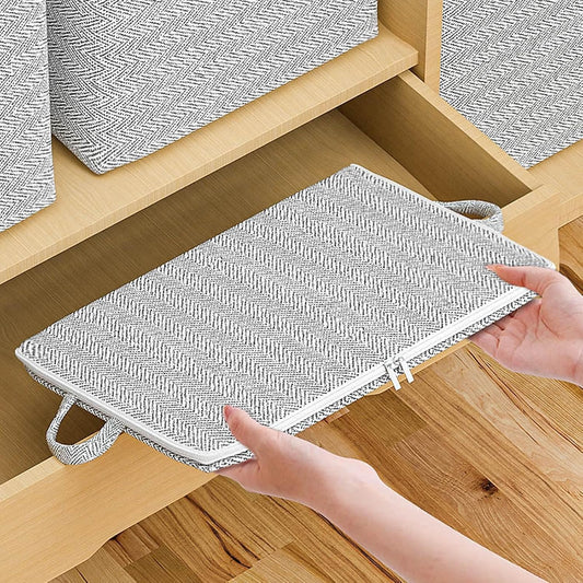 HOMEFISH Ultra Large Capacity Storage Bag – Heavy-Duty Non-Woven Closet Organizer – Multi-Size Storage Bin for King-Size Quilts, Seasonal Clothing, and Toys – Reinforced Foldable Wardrobe Sorting Bag