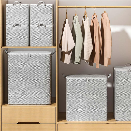 HOMEFISH Ultra Large Capacity Storage Bag – Heavy-Duty Non-Woven Closet Organizer – Multi-Size Storage Bin for King-Size Quilts, Seasonal Clothing, and Toys – Reinforced Foldable Wardrobe Sorting Bag