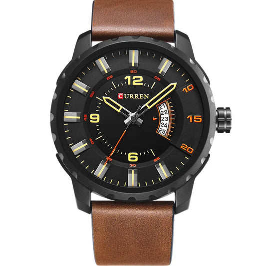Curren Leather Band Men Watch 8245