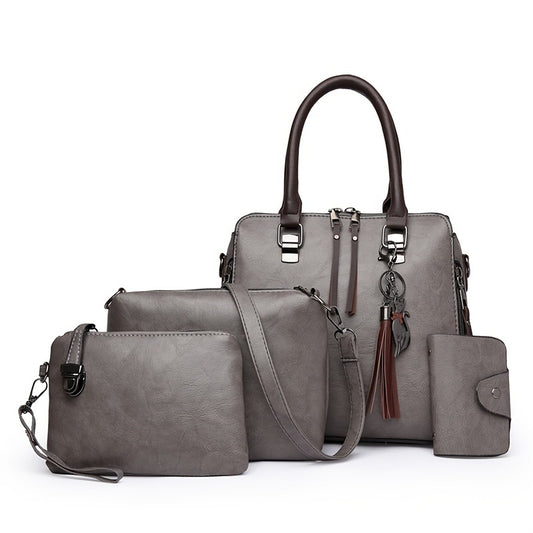 4-Piece Women's Handbag Set – Tote, Shoulder Bag, Satchel Purse & Wallet