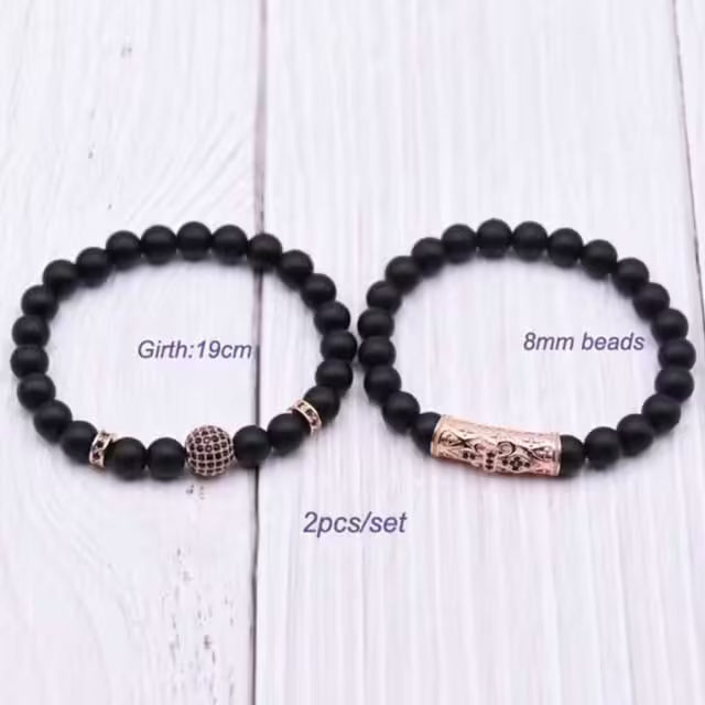 8MM Disco Ball 4 Colors Bracelet 2 Pieces Set (EGBT202)