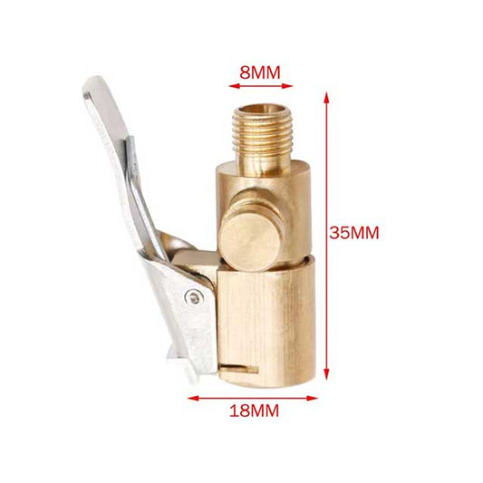 8mm Brass Car Tire Air Chuck – Clip-On Inflator Pump Valve Connector for Tyre & Wheel Inflation