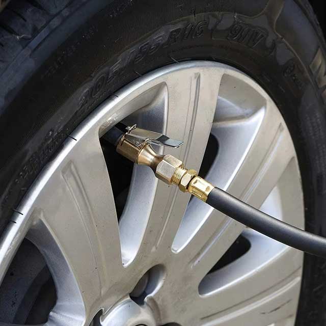8mm Brass Car Tire Air Chuck – Clip-On Inflator Pump Valve Connector for Tyre & Wheel Inflation