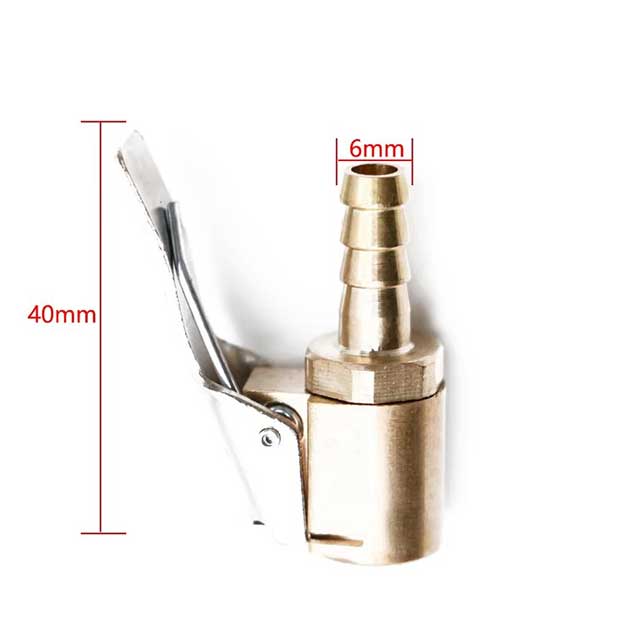 8mm Brass Car Tire Air Chuck – Clip-On Inflator Pump Valve Connector for Tyre & Wheel Inflation