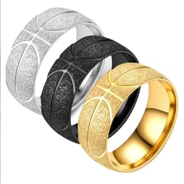 Bague unisexe de basket-ball 8 mm (EGR046) 