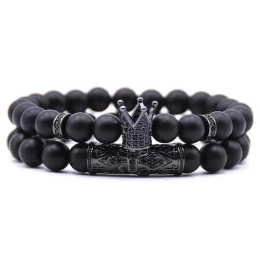 Bracelet à perles couronne de 8 mm (EGBT248) 