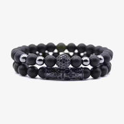 Bracelet boule disco 8 mm, 4 couleurs, lot de 2, v2 (EGBT057)