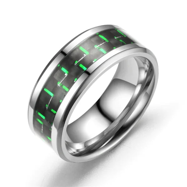 8mm silver men stainless steel ring egr037 gallery img 1