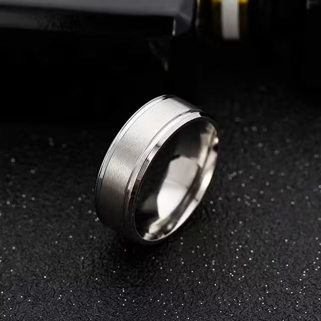 Bague unisexe simple de 8 mm (EGR029)