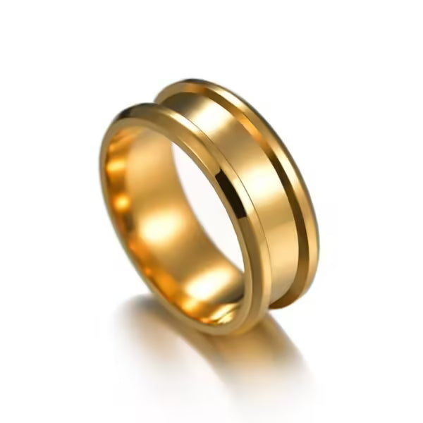 Bague unisexe simple en acier inoxydable de 8 mm (EGR021)