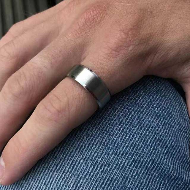 8mm stainless steel silver classic ring egr005 gallery img 1