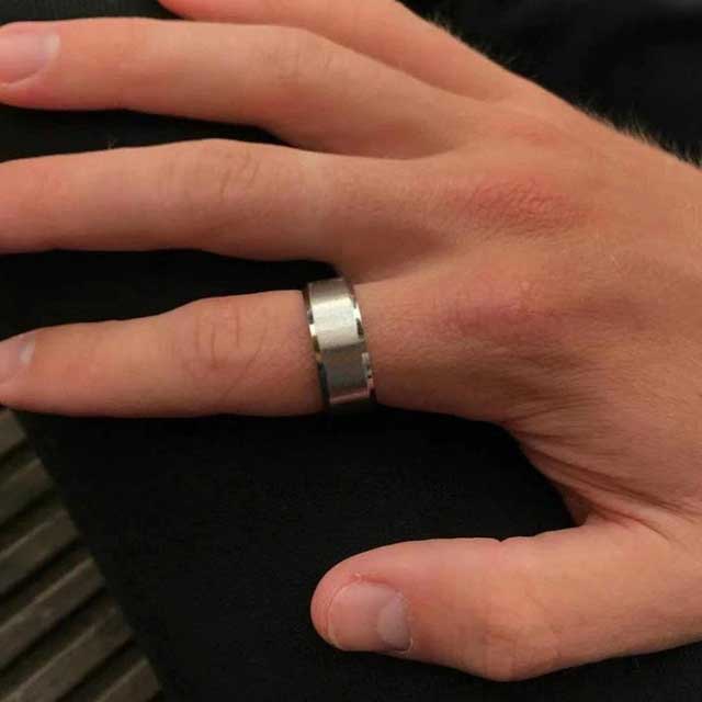 8mm stainless steel silver classic ring egr005 gallery img 3