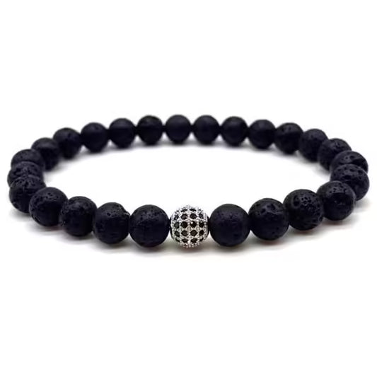 Bracelet pour homme en perles de pierre de 8 mm (EGBT072)