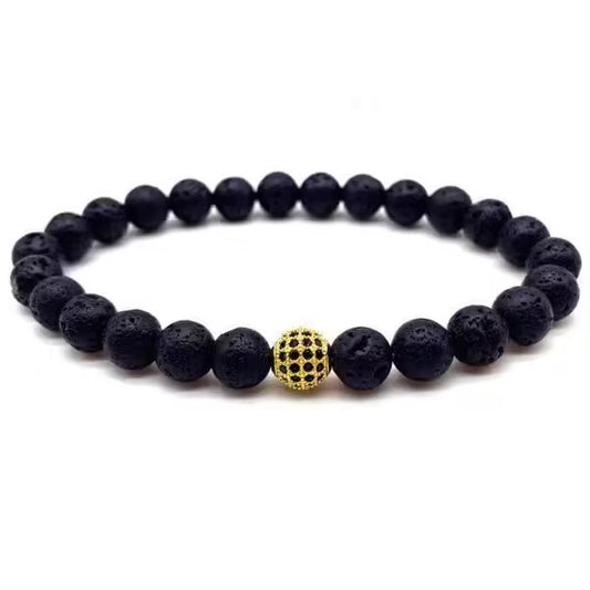Bracelet pour homme en perles de pierre de 8 mm (EGBT072)