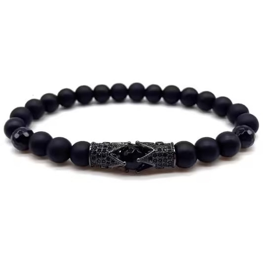 Bracelet pour homme en perles de pierre de 8 mm (EGBT072)