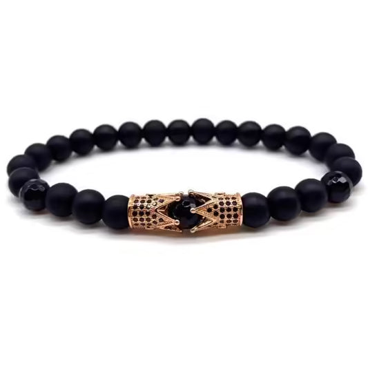 Bracelet pour homme en perles de pierre de 8 mm (EGBT072)